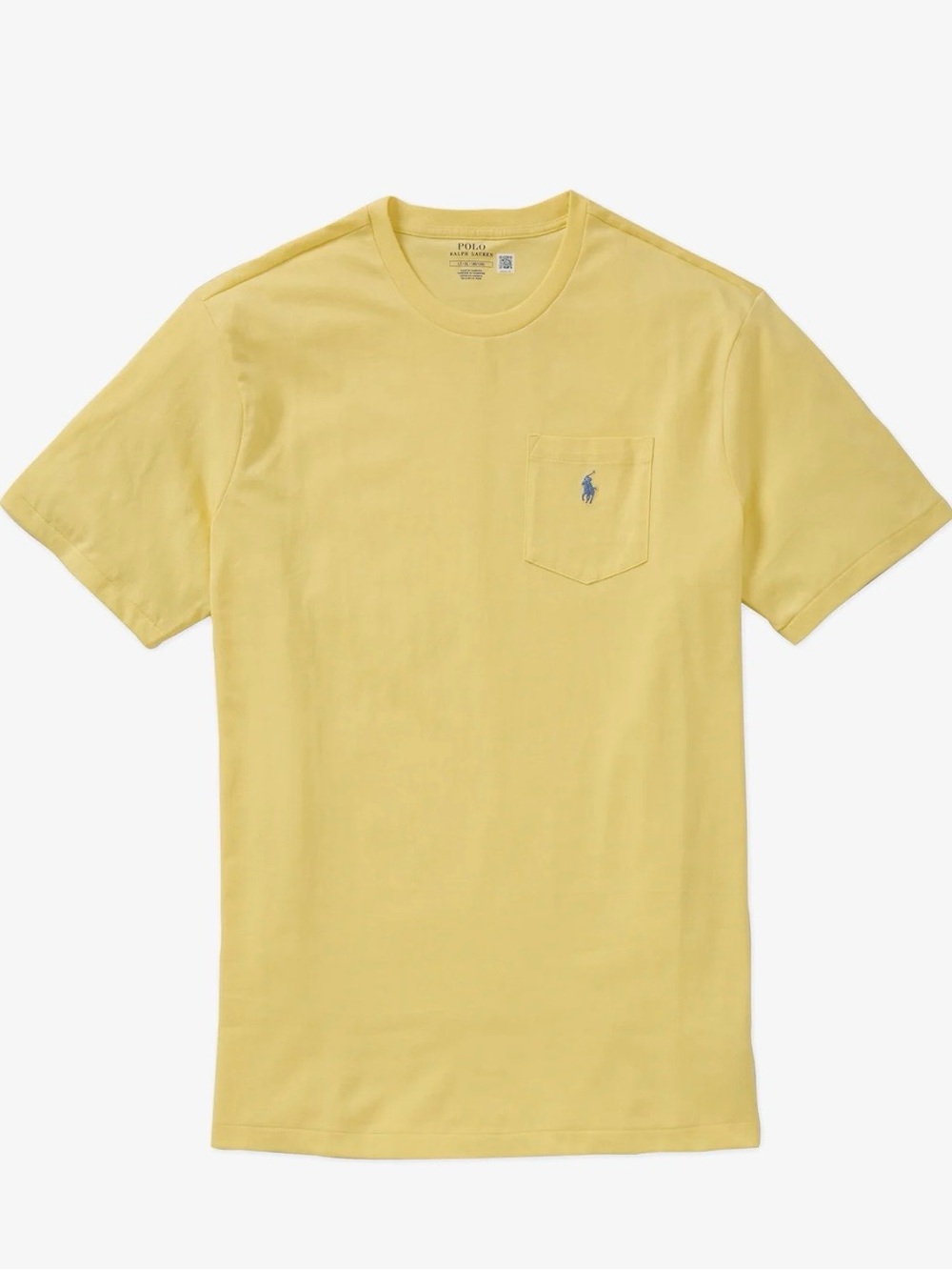 NWT Polo Ralph Lauren Short-Sleeve Solid Pocket Crew Neck Yellow Tee Shirt. XXL.